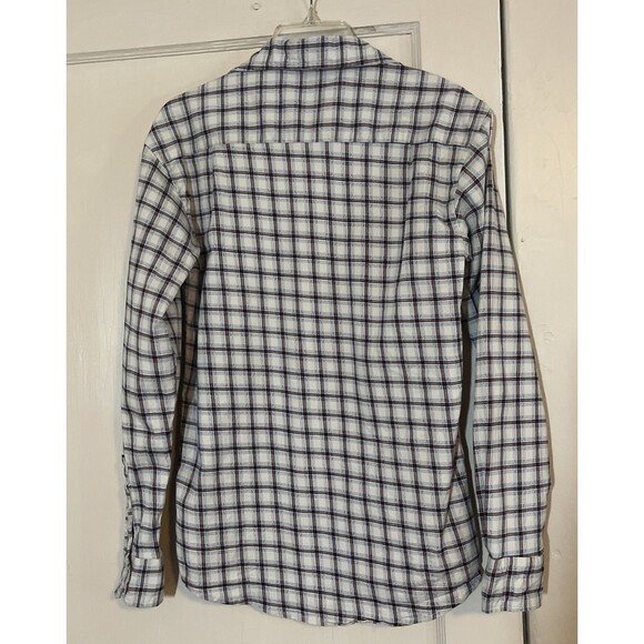 Vintage Abercrombie & Fitch Shirt Boys XL White Red Plaid Long Sleeve Rare Tag - Picture 2 of 11